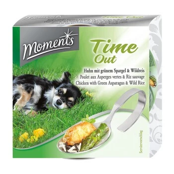 MOMENTS Hund Time Out (Huhn, Grüner Spargel & Wildreis) 10x125g 1 MOMENTS Hund Time Out (Huhn, Grüner Spargel & Wildreis) 10x125g